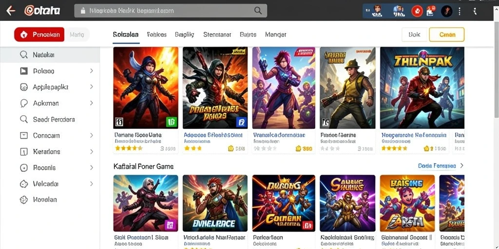 Screenshot menampilkan berbagai pilihan permainan slot yang tersedia.