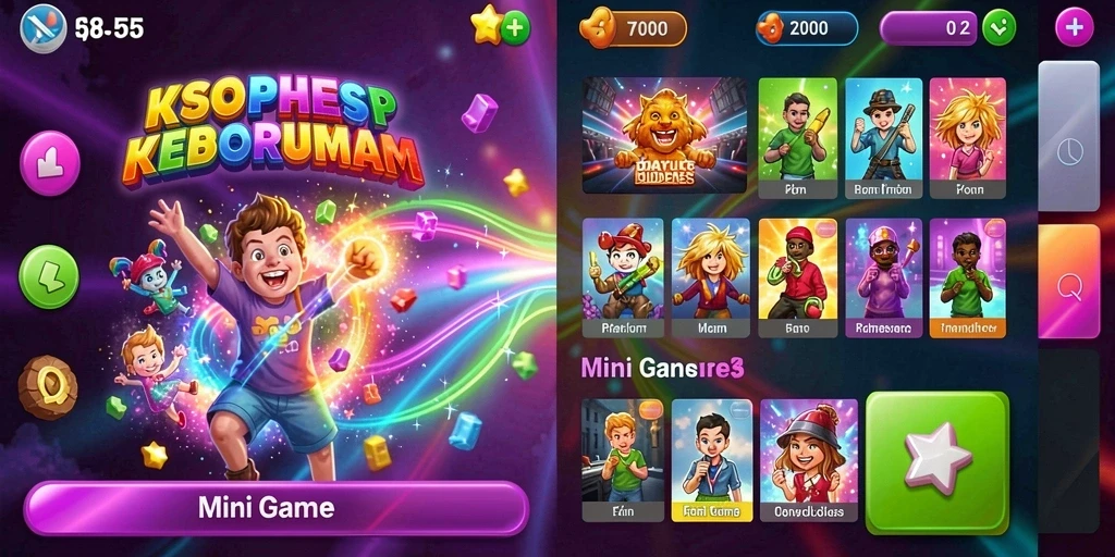 Screenshot menunjukkan tampilan antarmuka game saat putaran slot.